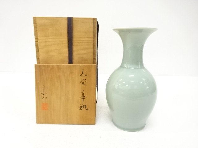 宮永東山造　青磁　花瓶
